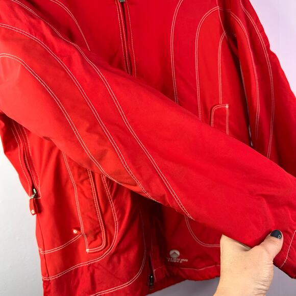 American Eagle Vintage y2k Jacket Coat medium Spell Out Log Puffer Ski Hooded - Picture 6 of 11